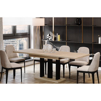 Обідній стіл Endo-Moebel Appia 130 см - 210 см розсувний стіл на підставці кухонний стіл синхронізоване висування Ніжки столу матові (дуб кремона)