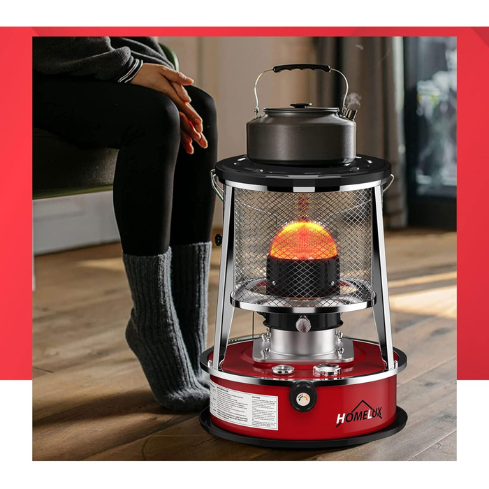 Портативний нафтовий обігрівач HOMELUX для використання в приміщенні, 4,5 л та 8900 BTU/год (DMY-229)
