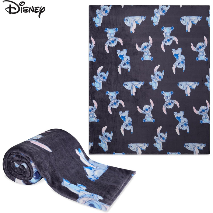 Флісова ковдра Disney Stitch, маленька, тепла, м&39яка ковдра, пухнаста ковдра, різнокольорова, для ліжка, дивана, затишна зима, 150x130 см, подарунки Stitch (Blue Stitch), Blue Stitch 150x130 см