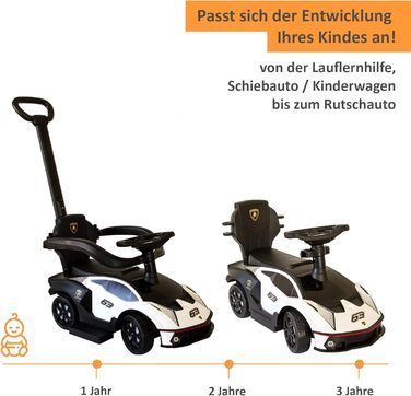 Коляска Lamborghini з штовхачем від 1 року коляска з захисною планкою коляска Lamborghini в білому кольорі можливе керування за до