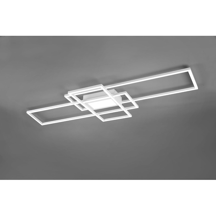 Стеля LED-світильник Trio Leuchten Irvine 620010431, матовий білий метал, 60 Вт LED, з пультом, димером та нічним підсвічуванням