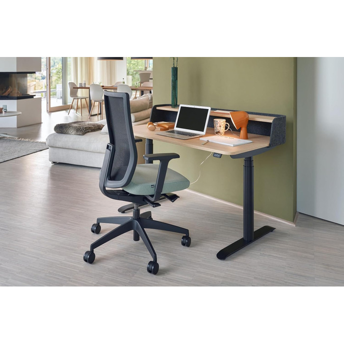 Ергономічне офісне крісло, сітчаста мембрана, антрацит, регульована висота Антрацит Базовий, 2