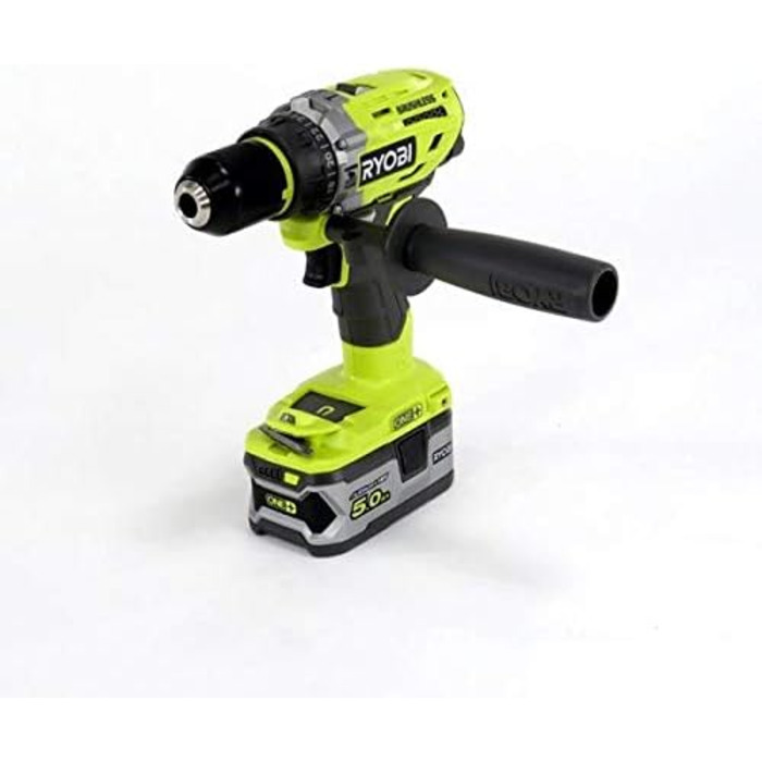 Акумуляторний ударний дриль-шуруповерт Ryobi (18 В, функція ударного свердління, 2 акумуляторні батареї 2,0 і 5,0 Ач, швидкозатиск