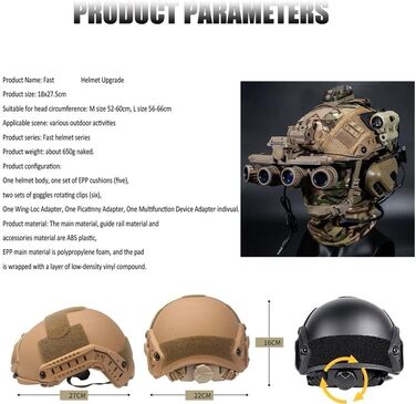 Комплект тактичного шолома для страйкболу, військовий швидкий захисний шолом з тактичною гарнітурою та чохлом для шолома, повнозахисний тактичний козирок, телескопічне кріплення для ПНВ