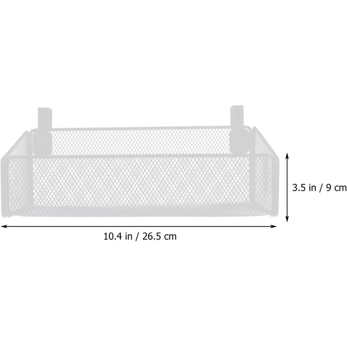 Настінна полиця Cabilock з металевої сітки білого кольору - міцний кошик для зберігання з підвісним пристроєм для ліжка, тумбочки та офісу, підвісна полиця для книг, косметики, пультів дистанційного керування (свердління не потрібне)