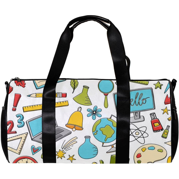 Спортивна сумка, дорожня сумка, сумка для шопінгу для жінок та чоловіків, з дизайном для початку навчального року, сумка-шопер з плечовим ременем