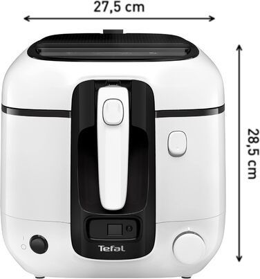Фритюрниця Tefal Super Uno FR3140 в т.ч. таймер Ємність 2,2 літра Запчастини, які можна мити в посудомийній машині Антипригарне покриття Фільтр для видалення запахів Захист від бризок Знімний контейнер Білий/Чорний Super Uno з таймером білий/чорний