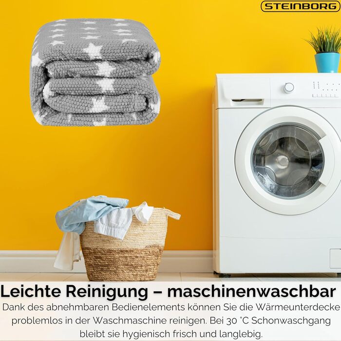 Електрична ковдра з підігрівом Steinborg з автоматичним вимиканням, 180x130 см, затишна електрична ковдра з підігрівом, м&39яка ковдра для ліжка або дивана, термоковдра, електрична ковдра з підігрівом, ковдра для ліжка з підігрівом, 9 налаштувань нагріву,
