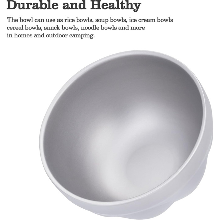 Титанова миска Boundless Voyage з подвійними стінками, для активного відпочинку, кемпінгу, металева миска, надлегка, портативна миска для вівсянки, рису, супу, йогурту, салату (500 мл - Ti1171t) 500 мл - Ti1171t