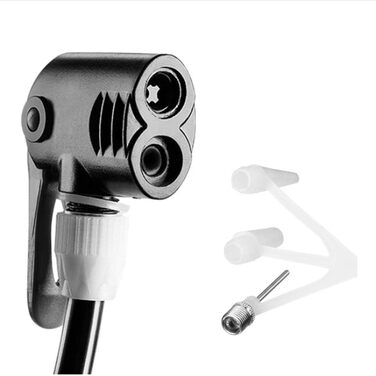 Велосипедний насос, подвійний циліндр, ножний насос з точним манометром для велосипеда, м&39яча, повітряної кульки, ножний насос, чорний