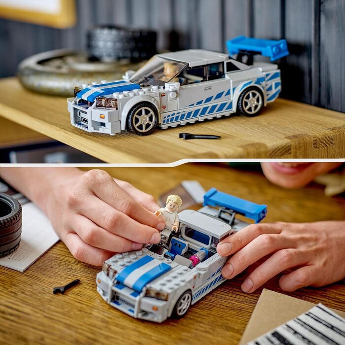 2 Fast 2 Furious Nissan Skyline GT-R (R34) Racing Car Toy to Build, 2023 Model Car Kit with Brian O&39Conner Figure 76917, 2 Fast