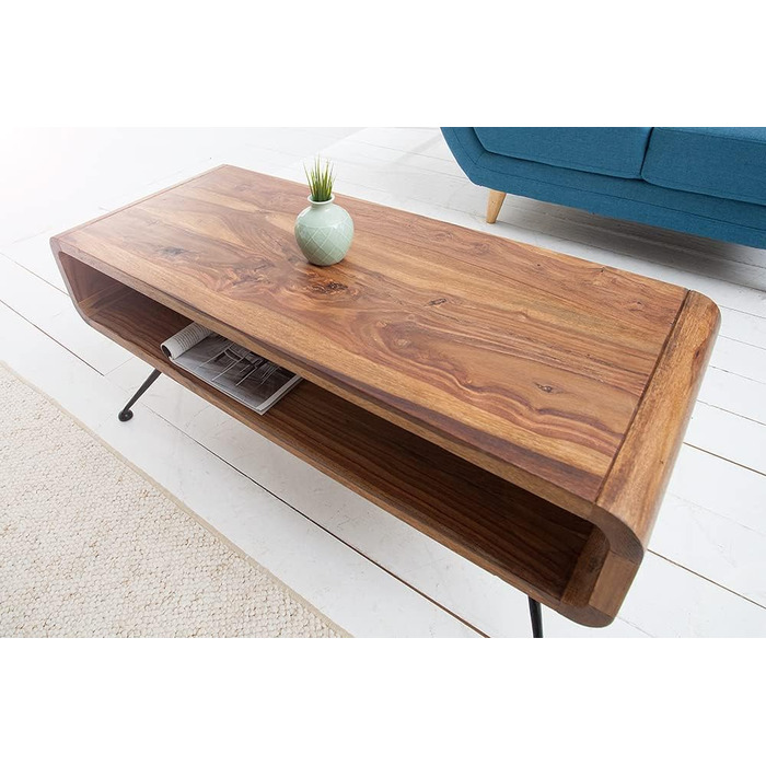 Журнальний столик invicta INTERIOR Design Alpha 100 см, деревина шишам, стіл для вітальні, ретро, масив дерева