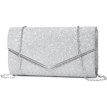 Жіночий клатч Mooedcoe з блискітками, елегантна срібна вечірня сумочка зі знімним ланцюжком маленька сумочка, стильна для весіль, вечірок, балів