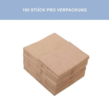 Паперових пакетів для сміття, 7 л, пакети для органічних відходів для контейнерів для органічних відходів, виготовлені з паперу, вологостійкі та стійкі до розриву, паперові пакети 7 л, 100 шт. (1 упаковка), 100