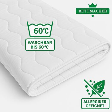 Чохол для топпера 180x200 см, висота основи 5-7 см, можна прати при 60C, сертифікований OEKO-TEX, блискавка, мікрофібра, 180x200 см - для топперів 5-7 см