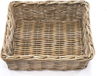 Кошик Kobolo з ротанга, полиця для зберігання - квадратний - ротанг - кубу сірий - великий - 52x40x20 см