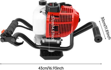 Бензиновий земляний бур 52 куб.см, 2 к.с. для буріння ям, встановлення стовпів, огорож та саду Двотактний двигун Зручний з двома ручками Без бура