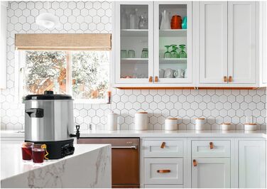 Глінтвейн Stagecaptain GWK-27A - Машина для консервації на 27 літрів - 2000 Вт - Матова нержавіюча сталь - Просте управління (температура та таймер) - Автоматичне вимкнення - Срібло