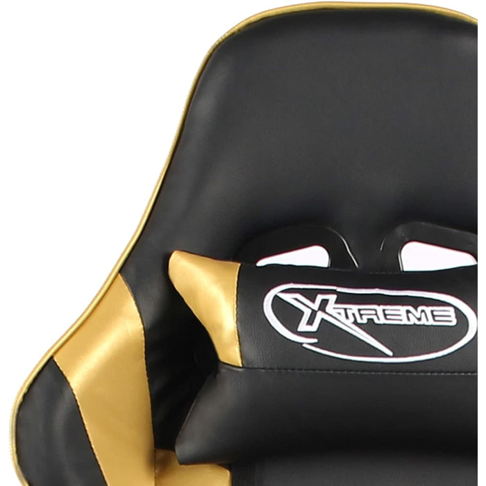 Ігрове крісло з підставкою для ніг, обертове, золотистий ПВХ, офісне крісло, масажне ігрове крісло для ПК