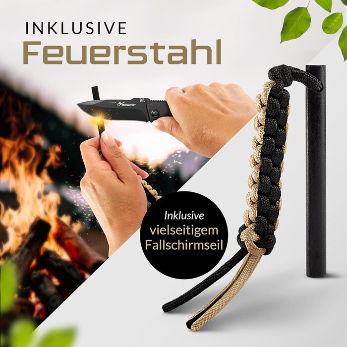 Складаний ніж (дворучний) - гострий кишеньковий ніж для активного відпочинку та виживання з вогнетривкої сталі та чохлом - дозволе