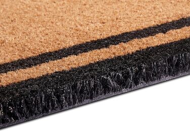 Килимок для дверей Villeroy & Boch 1856 Coconut для внутрішнього та захищеного зовнішнього використання - нековзний брудозатримуючий килимок, натуральний кокосовий килимок з рамкою, стійкий до атмосферних впливів для коридору, тераси, вхідної зони - 50x80