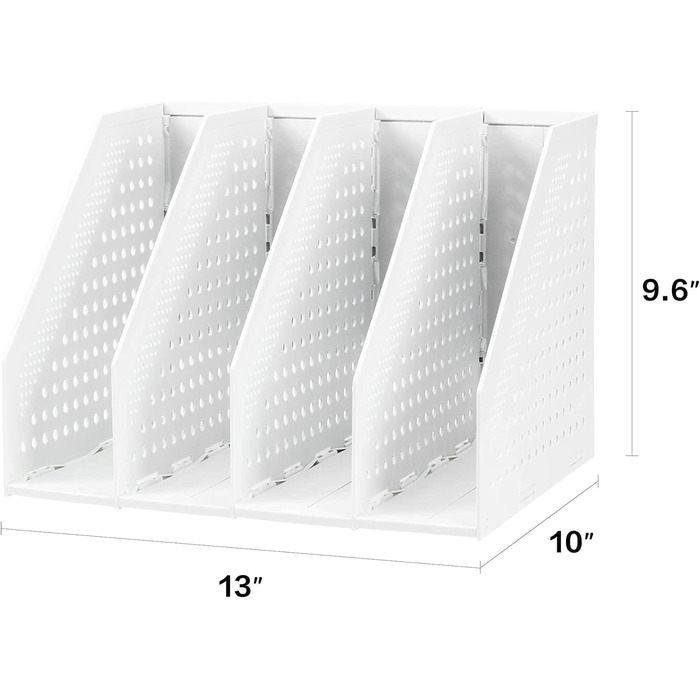 Складна папка Deli A4, тримач для журналу, для організації та зберігання офісів, висувна коробка для зберігання, настільний органайзер для шкільного офісу з 4 відділеннями, офісний органайзер (світло-сірий)