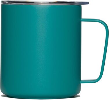 Кемпінгова кружка MiiR, вакуумна ізоляція, бризкозахищена, розсувна кришка, що щільно прилягає, конструкція з нержавіючої сталі, колір Coastal Teal, 340 мл (12 унцій)