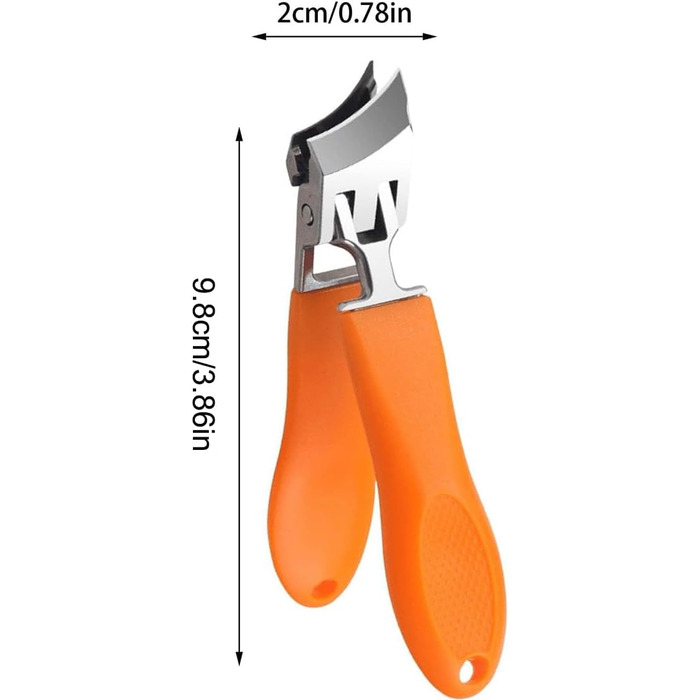 Похилі кусачки для нігтів із широким відкриттям і захистом від бризок, похилі кусачки для нігтів без розбризкування, вигнуті кусачки для нігтів Вигнуті кусачки для нігтів для людей похилого віку та дорослих (помаранчеві)