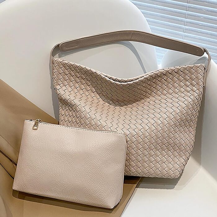 Сумочка жіноча сумка, шоппер дами великий PU шкіряна ткана сумка ретро сумка через плече мода сумка через плече з гаманцем, класич