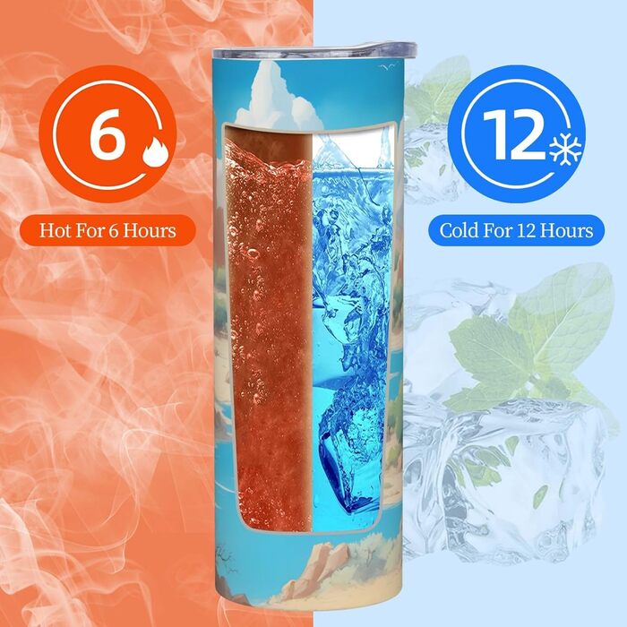 Кухоль з прямою трубочкою, 590 мл, дизайн оазис у пустелі, дорожній кухоль з принтом, підходить для кемпінгу, офісу та дому