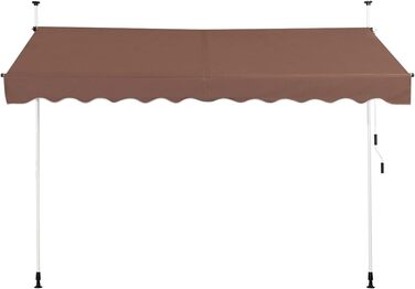 Тент HOMASIS із затискачем 150/200/250/300/350/400 см, регульований по висоті сонцезахисний козирок, балконний тент без свердління, балконний тент з ручним приводом, захист від ультрафіолету, тент із складним кронштейном для зовнішніх територій (коричневи