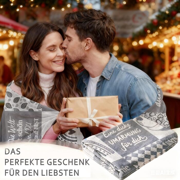 Подарунки для дівчини м&39яка ковдра 150 x 200 см - обіймальна ковдра для жінок та чоловіків, подарунки для найкращої подруги, сестри, колеги, мами, коханих - на дні народження, Різдво, річниці. Сіра обіймальна ковдра 150 x 200 см