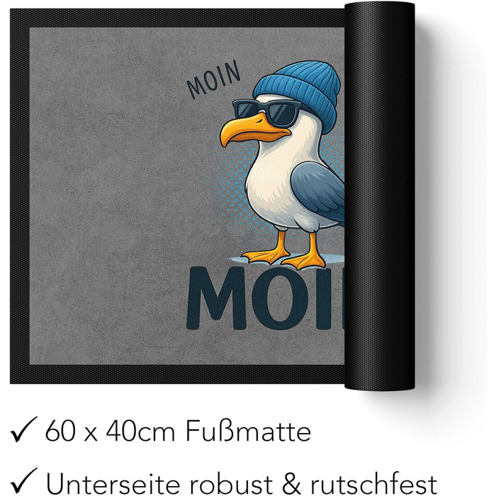 Килимок Moin Mwe кумедний морський килимок для шанувальників Гамбурга, Північного моря та Зільта