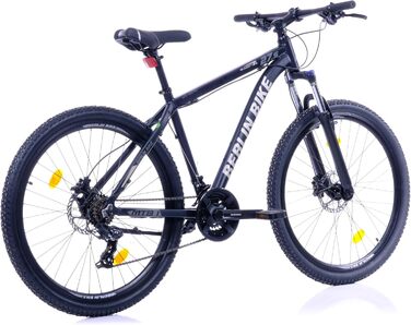 Гірський велосипед MTB1 з повним комплектом Shimano 21-швидкісна Shimano FD-TZ500/RD-TY300D, гідравлічні дискові гальма Dacron, чорно-сріблястий колір, колеса 27,5 дюймів та висота рами 46 см
