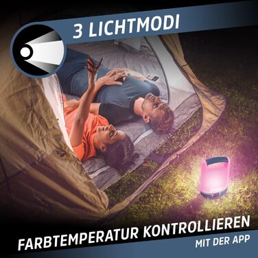 Ліхтар для кемпінгу Energizer SMART, акумуляторний, 1200 люмен, водонепроникний IPX4, освітлення на 360 градусів, кемпінговий ліхтар, включаючи зарядний кабель