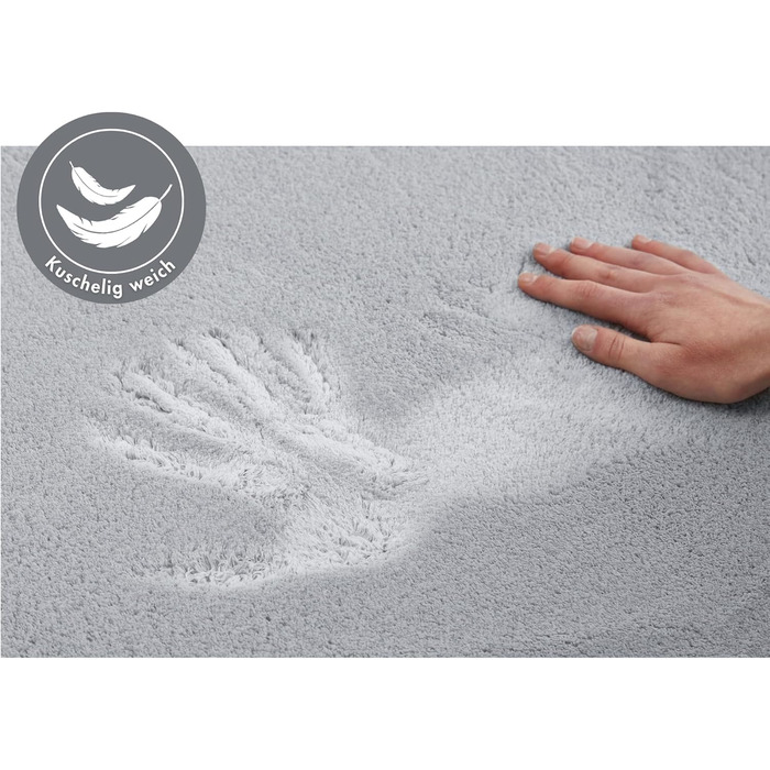 М&39який килимок для ванної кімнати andiamo Arezzo - нековзний килимок для ванної, можна прати в пральній машині та він довговічний, абсорбуючий килимок для ванної та душу, 80 x 80 см, сірий 80 x 80 см (квадратний) сірий