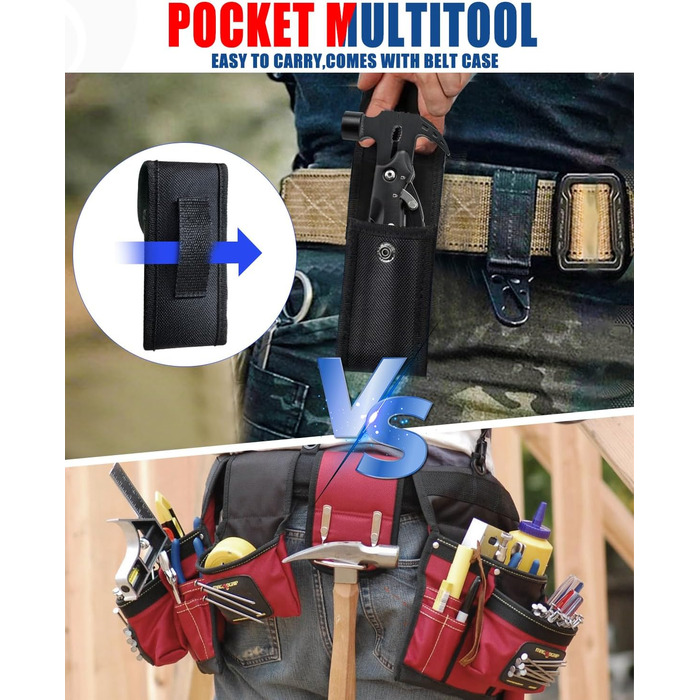 Багатофункціональний молоток для чоловіків, 12 в 1 молоток ідея подарунок для чоловіків тато чоловік, кемпінг аксесуари молоток ба