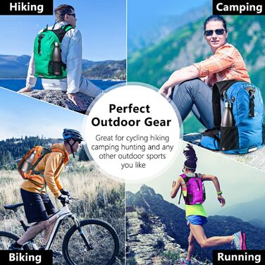 Гідратаційний рюкзак, 20 л / 2 л камера, Водонепроникний, Нейлон/Пластик, Чорний матовий