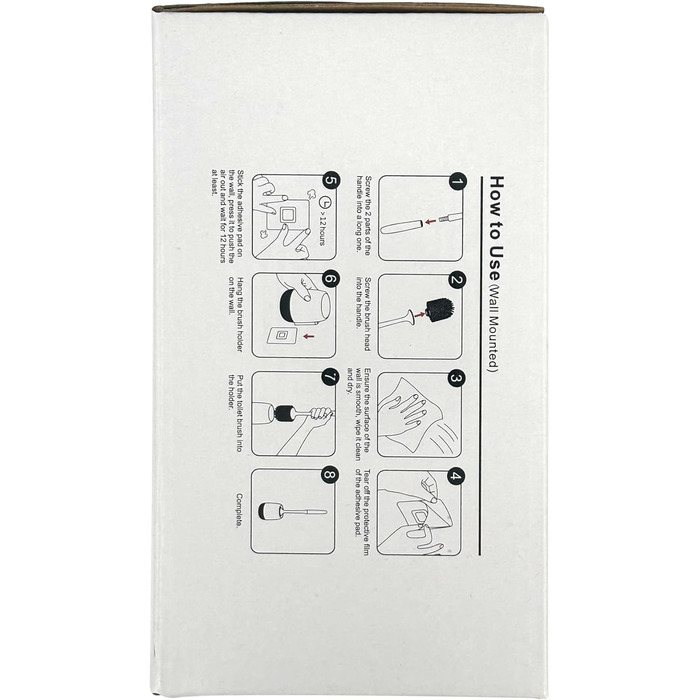 Щітка для туалету силіконова, EWEIMA щітка для туалету силіконова з набором швидкосохнучих тримачів, щітка для туалету настінна та