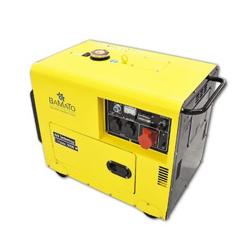 Дизельний генератор BAMATO BGE-5000D Технологія AVR 5000 Вт Електричний стартер 4-тактний дизельний двигун 7,9 к.с. Підключення 400 В, два підключення 230 В та один роз&39єм 12 В постійного струму