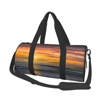 Спортивна дорожня сумка Bodybuilding Evolution великої місткості, легка та міцна, ідеальний подарунок для походів, відпочинку, ділових поїздок та іншого, дизайн Захід сонця на пляжі, універсальний розмір