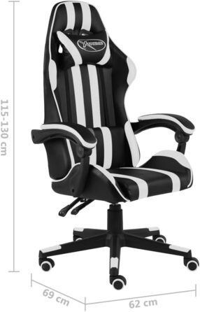 Геймерське крісло, чорно-біла штучна шкіра
