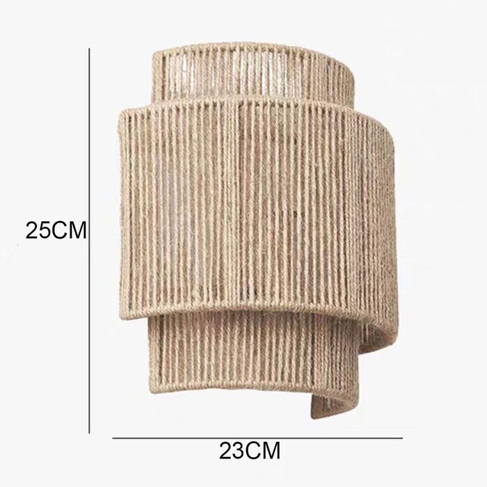 Настінний світильник LOGT плетений з ротанга, коричневий, E27