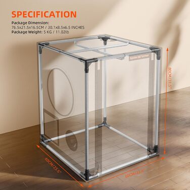 Тент для вирощування Spider Farmer Kleines 60x60x80 см для AeroGarden з дверцятами на блискавці, оглядовим вікном, знімним піддоном, світловідбиваючою плівкою Mylar 2000D, для гідропонної системи SmartG12. Білий, 60x60x80 см