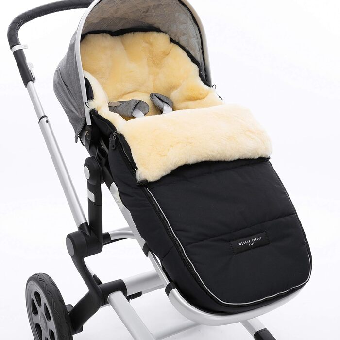 Муфта для ніг з овчини FLIMS - тепла коляска, муфта для ніг (діти від 6 до 36 місяців) з медичного хутра, універсальна з довгими р