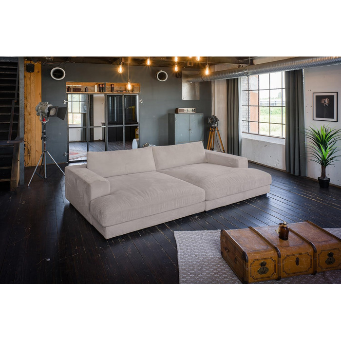 Шнур для великого дивана KAWOLA Madeline Вічний дизайн та елегантність Зручний мега-диван Ідеально підходить для ігор та відпочинку, сіро-коричневий, поліестер