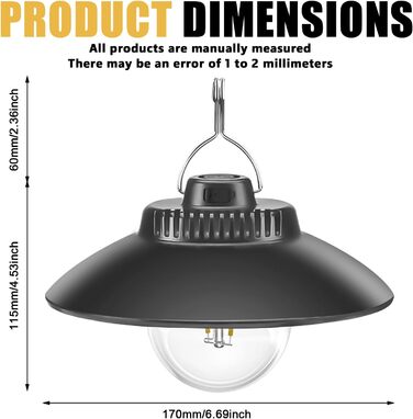 Акумуляторний кемпінговий ліхтар, 2 світлодіодні кемпінгові ліхтарі з гачком, водонепроникний, USB-акумуляторний кемпінговий ліхтар, підвісний світлодіодний кемпінговий ліхтар, ліхтар для кемпінгового намету для надзвичайних ситуацій у кемпінгу