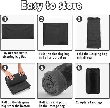 Теплий вкладиш для спального мішка, підходить для кемпінгу та походів на свіжому повітрі, портативний флісовий спальний мішок з антипілінговим покриттям, сірий.