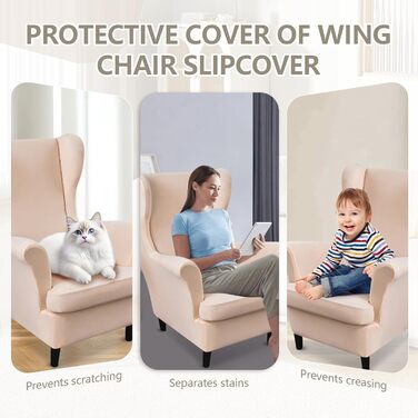 Чохол для крісла Gugxiom, чохол для крісла з 2 частин з принтом та спинкою, чохол для крісла, який можна прати, захисний чохол для меблів для вітальні, спальні, готелю (елегантний)