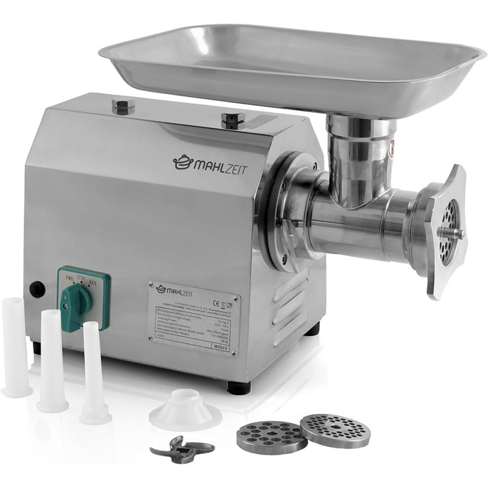 Професійна м'ясорубка з нержавіючої сталі електрична 750 Вт - 150 кг/год м'ясорубка з нержавіючої сталі, ковбасна машина в якості